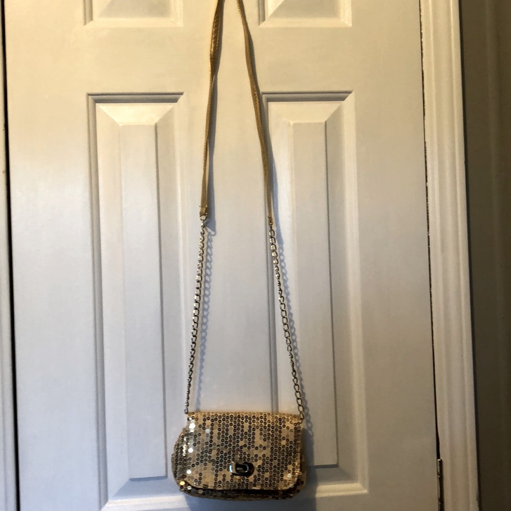 Ladies sequins gold crossbody purse